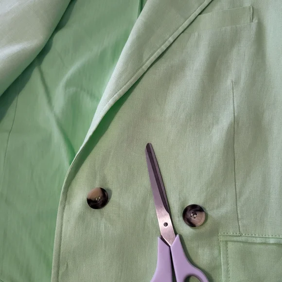 We The Free Bright Young Things Linen Blazer Vest Lime Green Sleeveless Size M - Picture 7 of 10